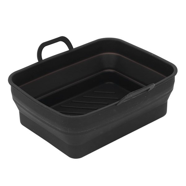 Silicone Air Fryer Pot Rectangular Fryer Tray Replacement Kitchen Accessory Black