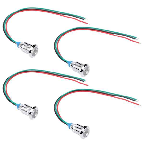 4 sæt forbundne runde LED-lys Vandafvisende 2 farveindikatorer Fælles Katode 10 mm 3-6V (rød og grøn)