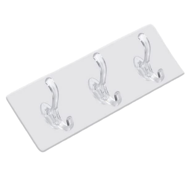 Wall Mounted Coat Rack PVC Strong Stable Multifunctional Simple Wall Hanger with 3 Hooks for Clothes Hats