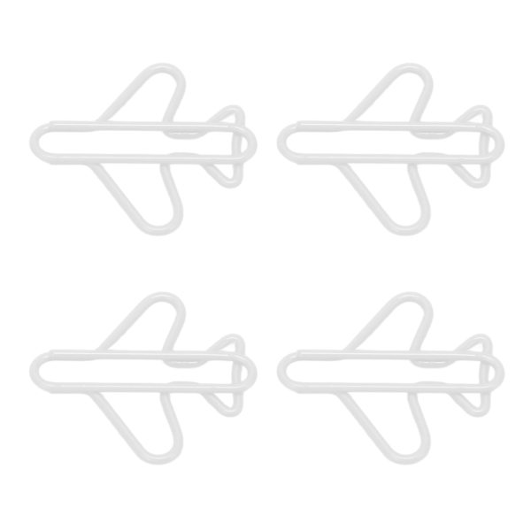 100 stk. Søde papirclips, flyformet stil, belagt tråd, lette, holdbare, smarte papirclips til arbejde, studier, sortering, hvid