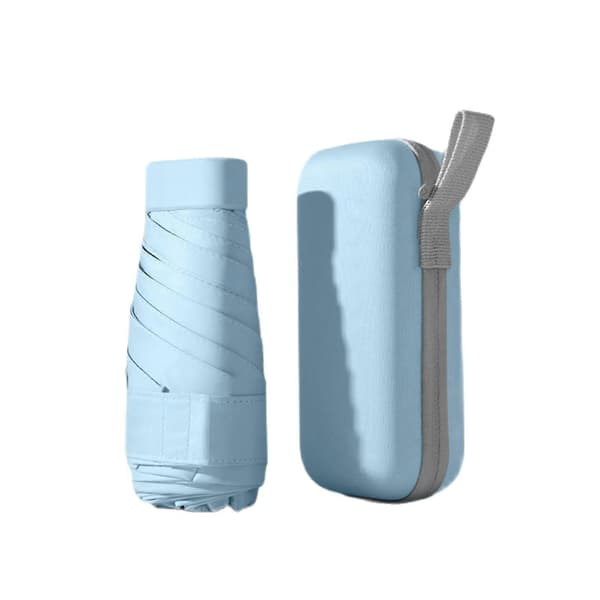 Regnvejrsdag Lomme Paraply Mini Sammenfoldelig Parasol Sol Sammenfoldelig Parasol Mini Paraply Deep Sea Blue
