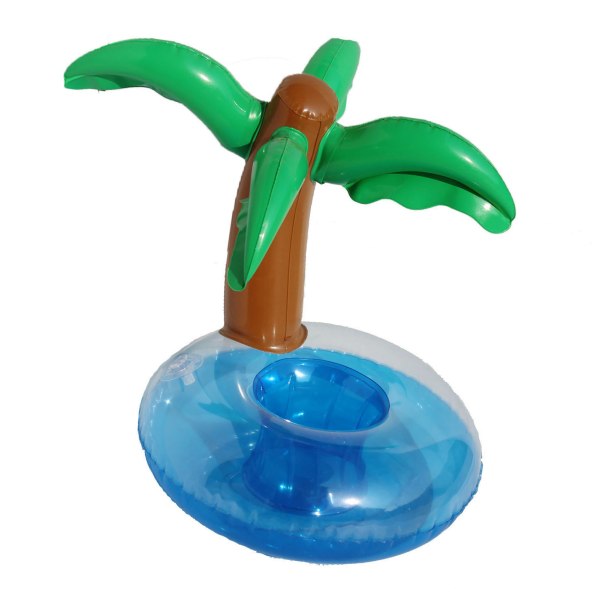 Drink Float Coconut Tree Shape PVC Uppblåsbar flytande drickshållare för poolstrand