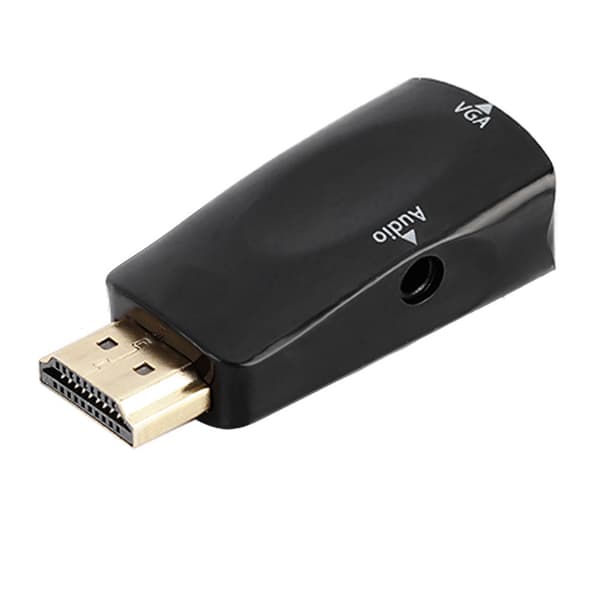 1080P HDMI til VGA Konverter Adapter med Lydkabel - Sort