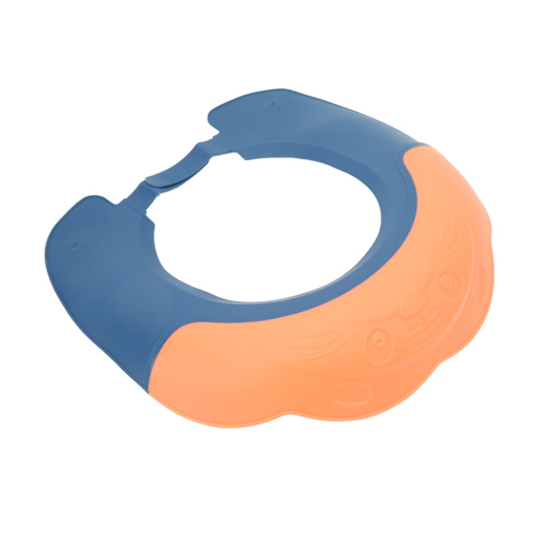 Barntvätt hårskydd Vattentät silikon elastisk bred brätte Baby justerbar duschskydd Orange Blå