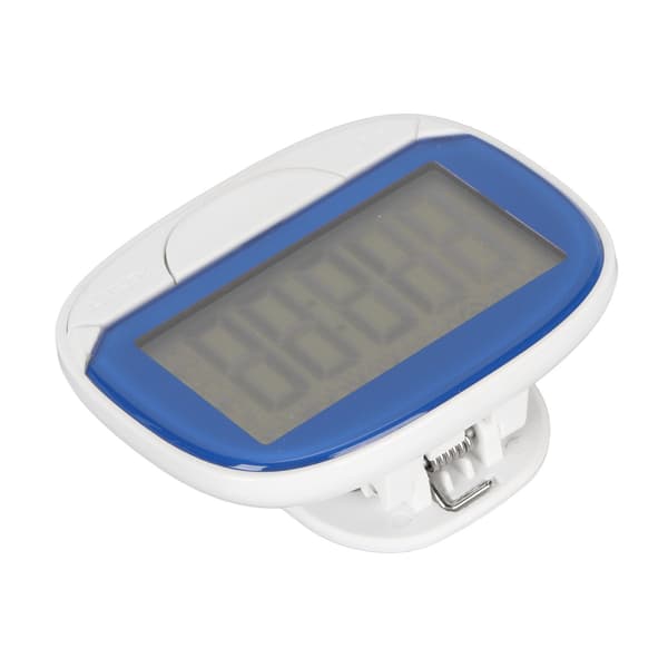 Distance Calorie Pedometer Large Screen Clock Display 2D Pedometer with Back Clip Multifunctional for Walking Running Blue