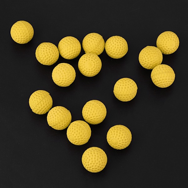 100 st/pack Universal EVA mjuk rund återfylld kula boll för rivaliserande leksakspistol (gul)