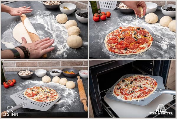 [LD]Perforeret pizzaspade, professionel 12 x 14\" bilskrællet aluminium A