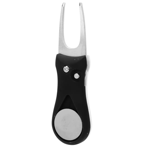 304 Stainless Steel ABS Plastic Handle Golf Spring Divot Repair Pitch Putting Fork Tool for Training Practice Black