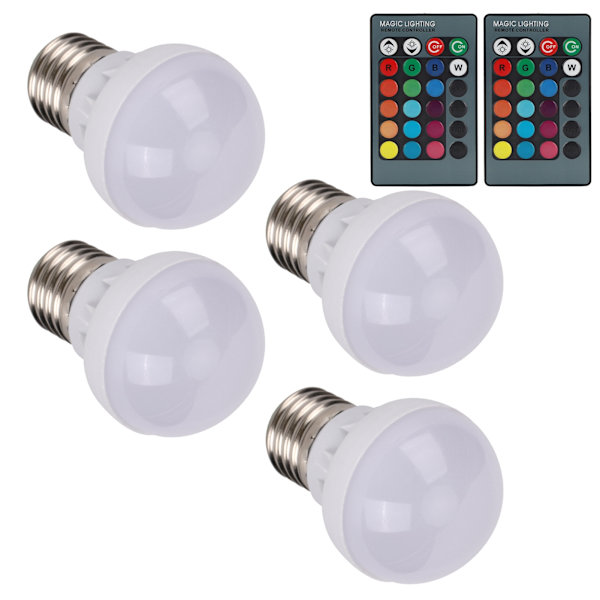 E27 RGB färgskiftande glödlampor 40W LED-lampa med fjärrkontroll för heminredning i sovrummet 85V-265V