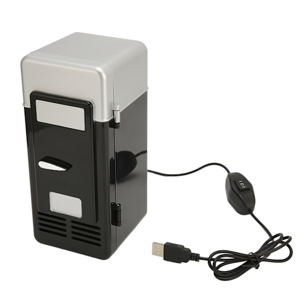USB Kylskåp Isolerad Kylning Liten Bärbar Låg Decibel Energisparande Halvledare Kylskyl Kylskylare för bil Svart