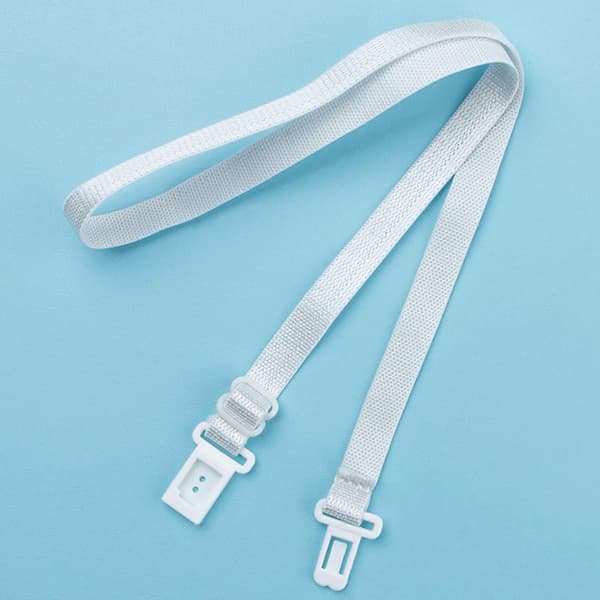 10 st/set män kvinnor DIY-tillbehör fluga justerbart polyesterbälte med klämma fluga vit elastisk remförlängningsband Valkoinen insertti deducti