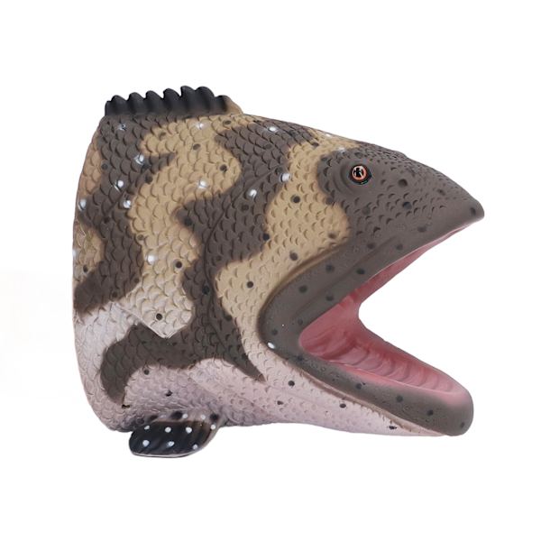 Havsdjur handdocka leksak naturtrogen mjuk vinyl flexibel mun grouper fisk handdocka för barn