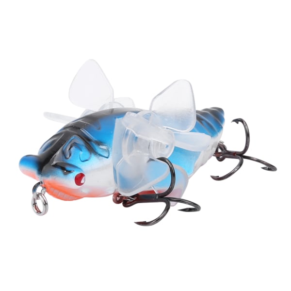Hård fiskbete bionisk cikada form fiskebete med roterande snurror propeller trekrok 7.5cmY238-10