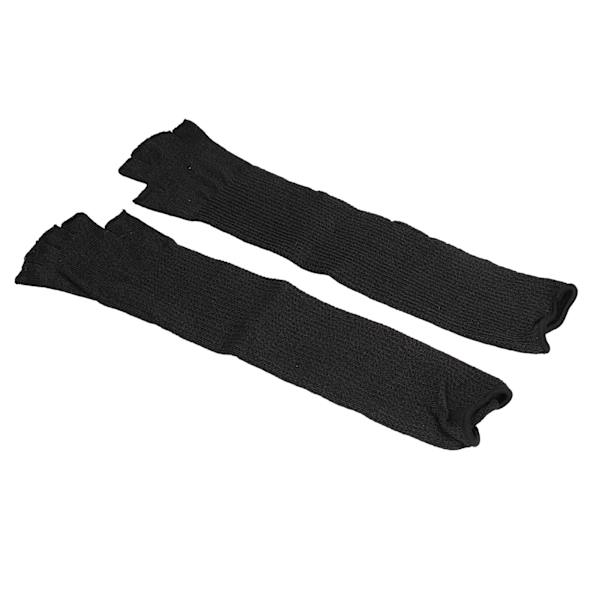 Armskjold 45 cm/17,7 tommer Skærbestandig Halvfinger Armskjold til Køkken Træbearbejdning Havearbejde Sort