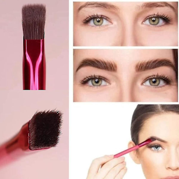 3 st kvinnors multifunktionella ögonbrynsborste, ultratunn vinklad eyeliner och ögonbrynsconcealer konturborste