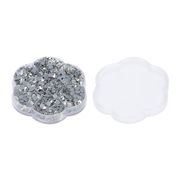 1440 stk Hot Fix Rhinestones Glass Flat Bottom Transparent Hvit DIY Tilbehør for Klær Sko Neglekunst
