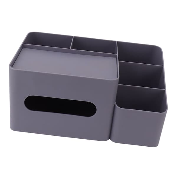 Tissue Box Organizer with Lid Plastic Exquisite Smooth Surface Tissue Desktop Organizer for Home Office Purple