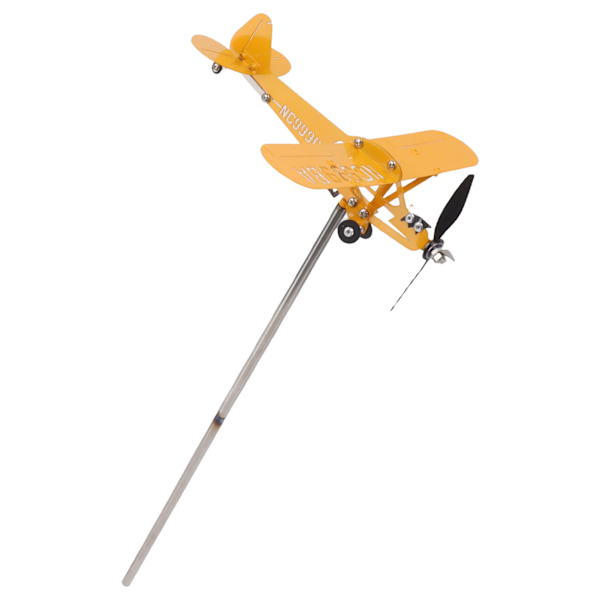 Piper J3 Cub Flygplan Weathervane 3D Metall Flygplan Väderflöjel Utomhus Tak Vindriktningsindikator Trädgårdsdekor Liten