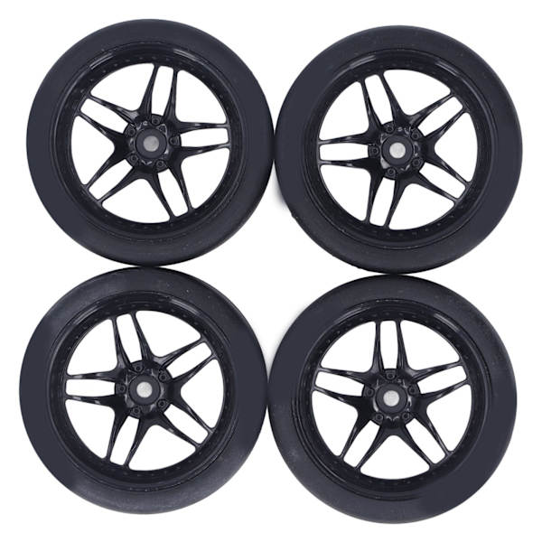 4st RC-däck Stark buffrande Slitstarka Stabil Slitstarka RC-hjuldäck Passar för TAMIYA TT01 TT02 XV01 94122 1/10 RC-bilar Svart