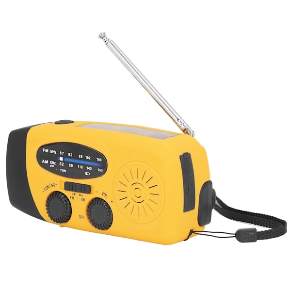 Handvev Solar Radio Multifunktionell Emergency Radio LED Radio med ficklampa för Outdoor CampingOrange Europe