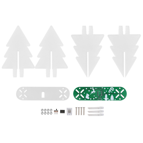 DIY 3D joulukuusi elektroninen LED-piirisetti kotiin pöytäkoristeeksi vihreä