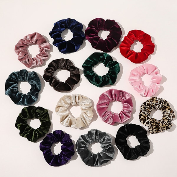 10 ST Hår Scrunchies Enkelt Mode Slikkefarve Fløjl Elastiske Scrunchies Hårelastikgaver til Kvinder Piger