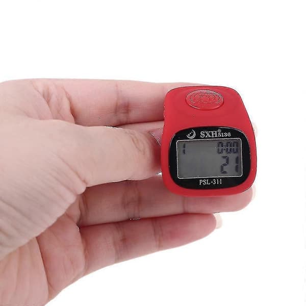 LED-fingerteller digital elektronisk tasbeeh-teller håndholdt klikkteller Red