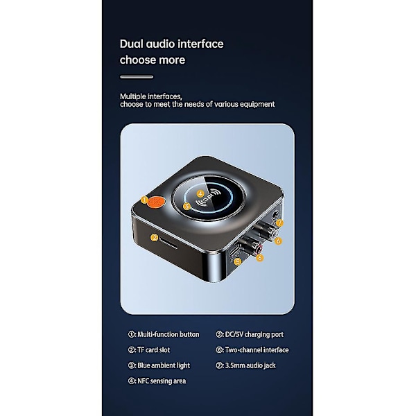 NFC Bluetooth 5.1 Modtager til Bilstereo Lyd