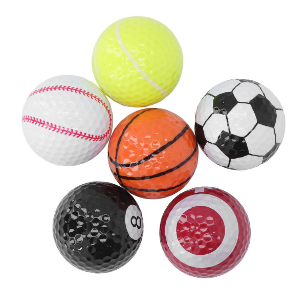 6 stk golf treningsballer fargerike golf treningsball gaver sett ulike baller elementer nyhet golfball for golftrening