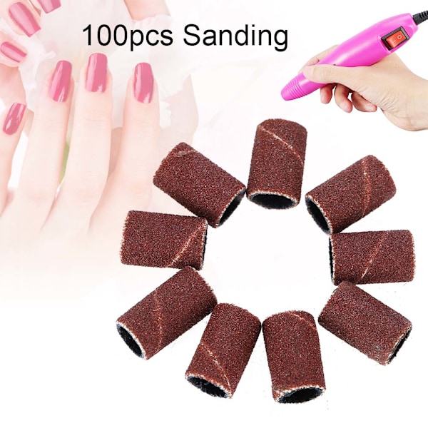 100 st Nagelslipband Manikyr Pedikyr Nagelborrmaskin Tillbehör