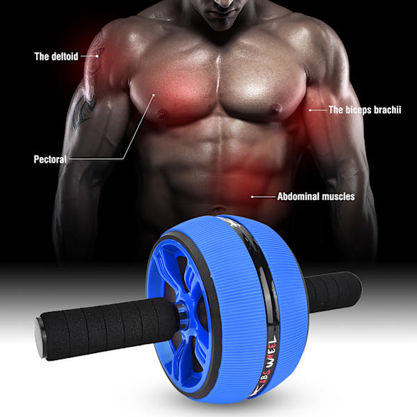 Vatsarullan Treeni Rulla Fitnesslaitteet Kuntosali Kotiharjoittelu Työkalu Treenipadan kanssa (sininen & musta)