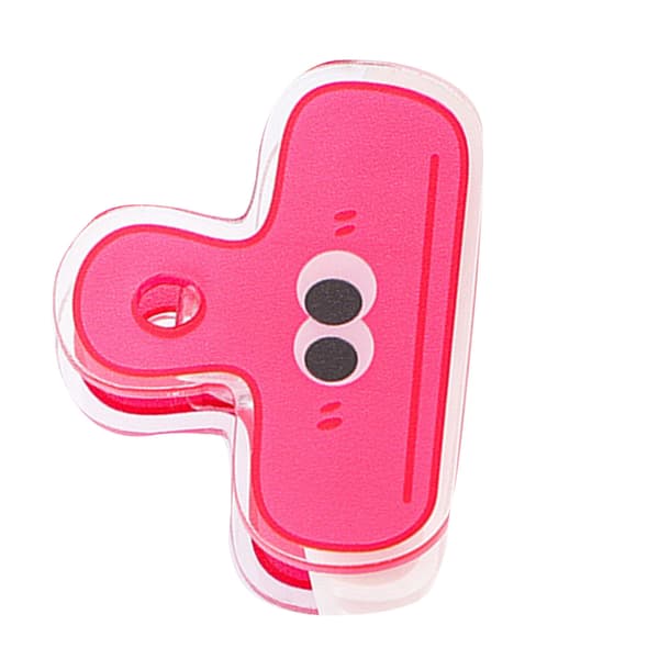 Paper Clip Plastic Cute Cartoon Double-sided Multifunctional Long Tail Document Clips for Office Supplies Binder Paper Red Expression