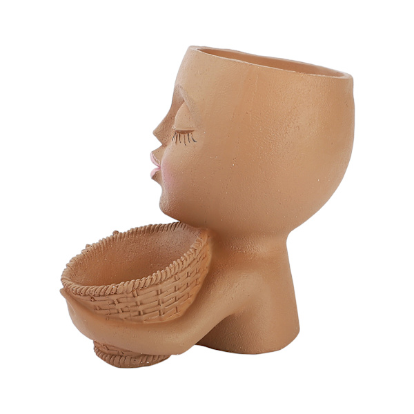 Skyltdocka blomkruka Resin Creative dubbel blomkruka Face blomkruka
