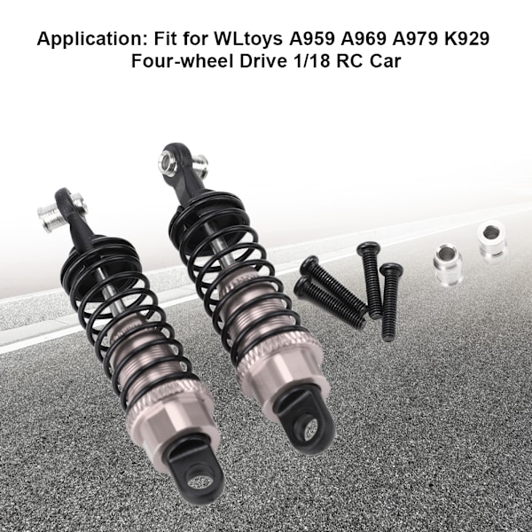 2st Stötdämpare i aluminiumlegering A580018 Passar för WLtoys A959 1/18 RC CartTitanium Färg