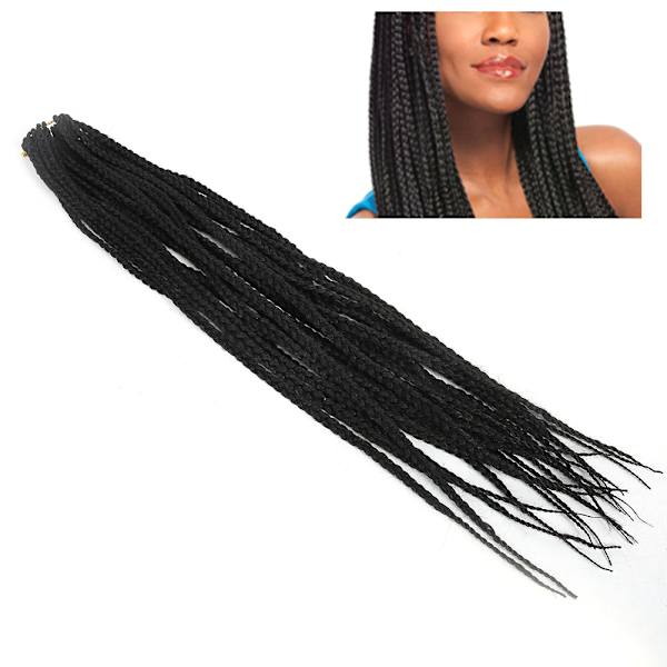 Twist Braid Hair Svart Högtemperatur syntetiskt hårförlängning Virkat fläthår