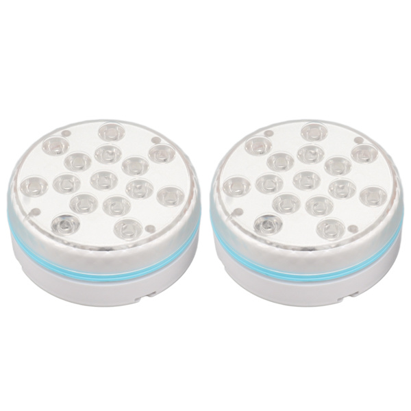 2 stk. nedsænkelige poollamper med fjernbetjening Magnetisk sugekop 15 LED-perler undervandslampe til akvarium