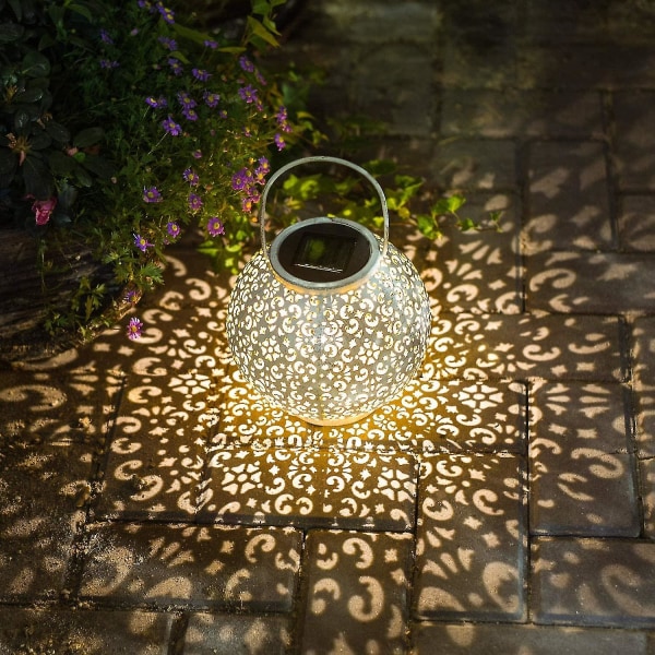 Stor hengende solcellelykt for hagen, utendørslys, metall, vanntett, led bordlampe, dekorativ