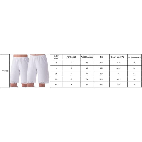 Dameundertøy Pyjamas Shorts Satengtruser Snip-it Culottes Underskjørt Mamelukker Hvite[LD] White L
