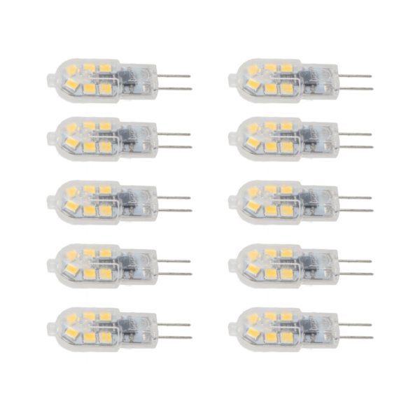 10-pak G4 2835 LED-pære Transparent LED-pære Stikkontakt Glødepære AC220V til campingvognskab Landskabspærer 2700 Varmt lys