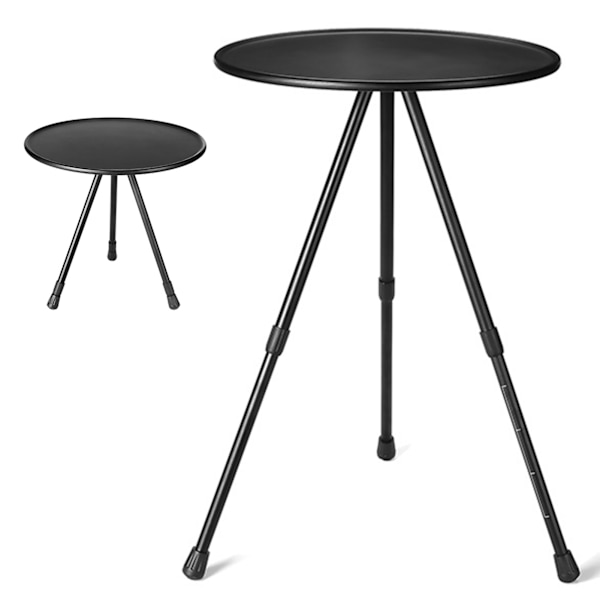 Runt hopfällbart bord Svart Ultralätt lyftbart aluminiumlegering hopfällbart campingbord för utomhus picknick resor Svart
