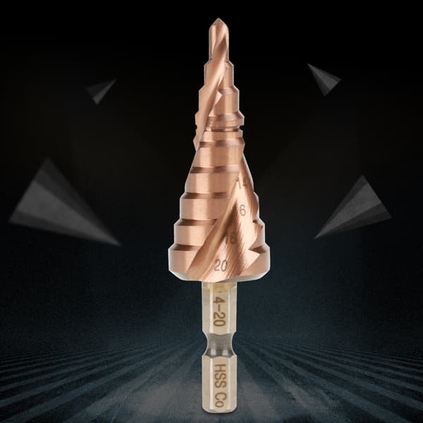 Snabbstål Hex Skaft Spiralspår Steg Kobolt Borr 4-20mm