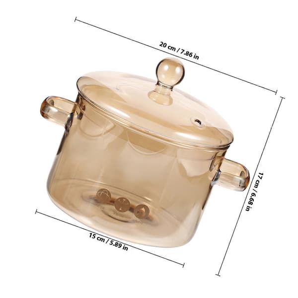 Multifunktionell hemglasgryta Glasgryta Matgryta med lock Kökstillbehör[LD]