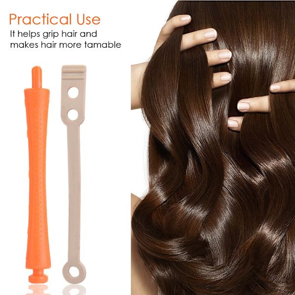 12 stk standard hårruller Heat Perm Wave Rod Hårklemmer med gummibånd SH-3