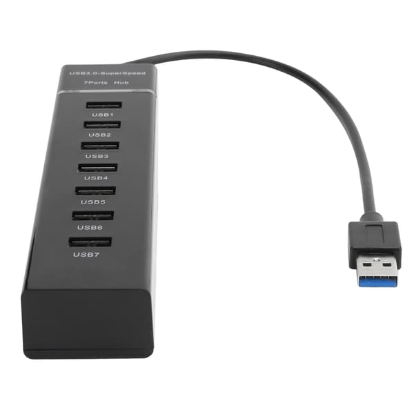 USB 3.0 Hub 7-port splitter with blue LED indicator High Speed 5Gbps BYLP107 DC 5V