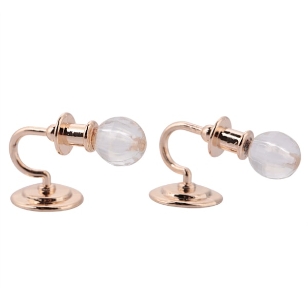 2 stk. Alloy Væghængt Lampe Model Dekoration Display Lampe til 1:12 Dukkehuse Tilbehør
