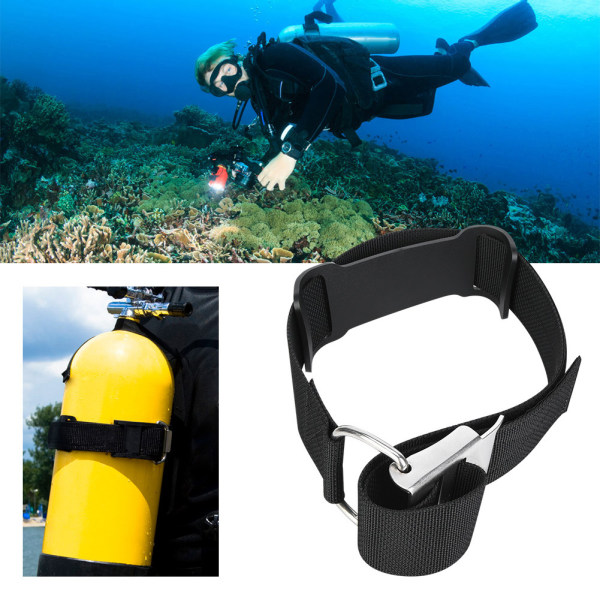 KEEP DIVING TS-936 Scuba Diving Tank Cylinder Strap Viktbälte med SpänneBlack