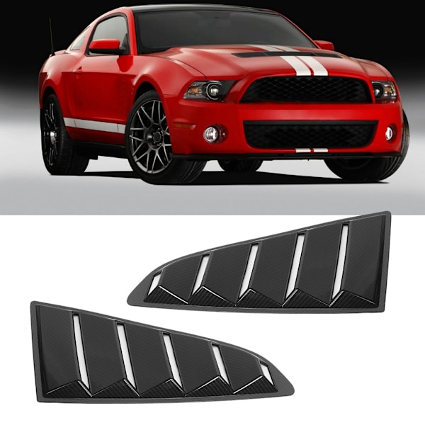 Ett par bil sidofönster Scoop ventilventilkåpa Trim passar för Mustang Fastbacks 2015-2017