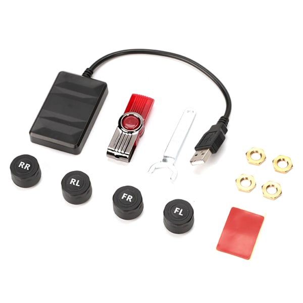 Bil USB Dæktryksovervågningssystem TPMS Overvågningsalarm med ekstern sensor til Android Navigation