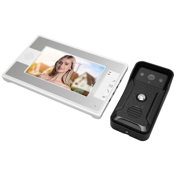 Videodørtelefon Dørklokke 7-tommer farve TFT LCD Nattesyn Video Intercom Monitor til Hjemmesikkerhed 100‑240V UK-stik