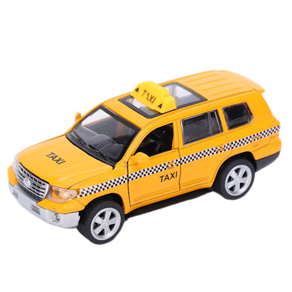 1:32 Lekebil Legering Taxi Modell Simulering Lyd Lys Kabin Modell Trekk Tilbake Barn Gaver #1